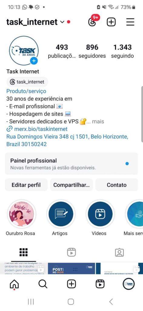 Exemplo de bio para o instagram.